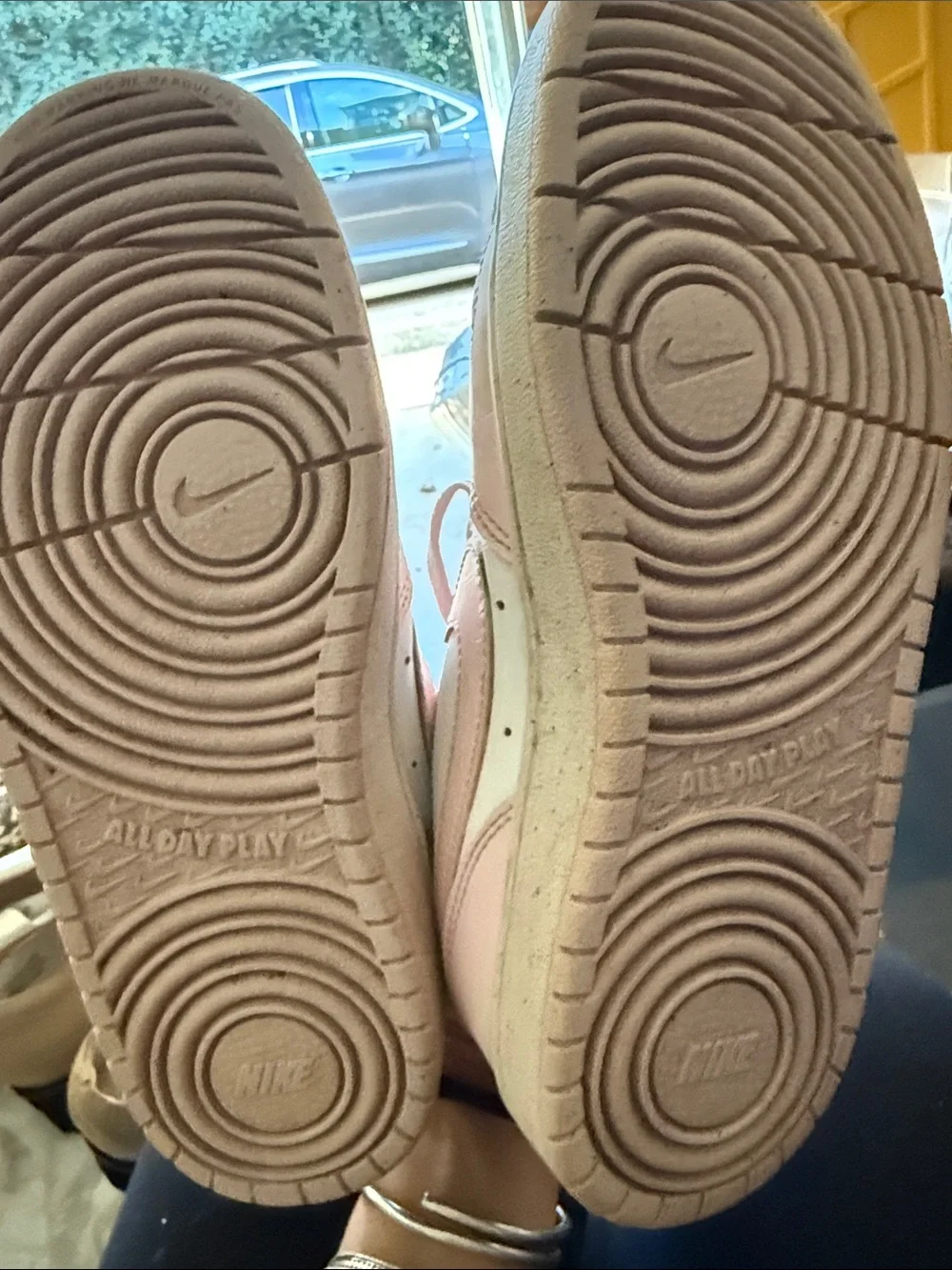 Nike Kids Pink and White Low-Top Sneakers